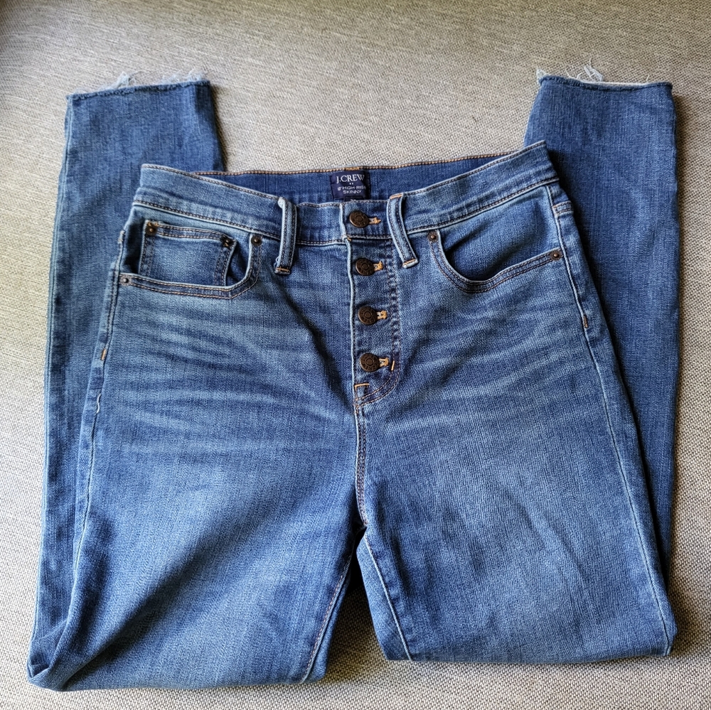 J Crew High Rise Skinny Button